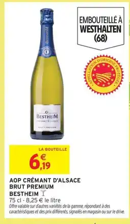 Intermarché BESTHEIM Aop crémant d'alsace brut premium offre