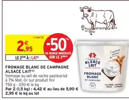Intermarché ALSACE LAIT Fromage blanc de campagne offre