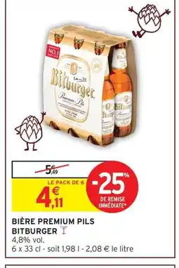 Intermarché BITBURGER Bière premium pils offre