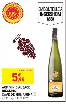 Intermarché CAVE DE HUNAWIHR Aop vin d'alsace riesling offre
