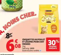 Auchan Supermarché FRISKIES Croquettes au poulet et légumes pour chat offre