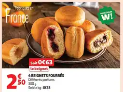 Auchan Supermarché 4 beignets fourrés offre
