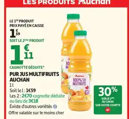 Auchan Supermarché AUCHAN Pur jus multifruits offre