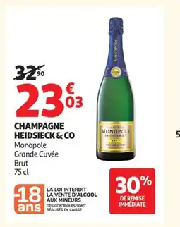 Auchan Supermarché HEIDSIECK & CO Champagne offre