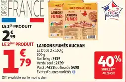Auchan Supermarché AUCHAN Lardons fumés offre