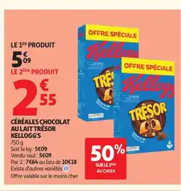 Auchan Supermarché KELLOGG'S Céréales chocolat au lait trésor offre