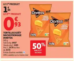 Auchan Supermarché DORITOS Tortillas goût nacho fromage offre