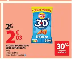 Auchan Supermarché LAY'S Biscuits soufflés 3d's goût nature offre