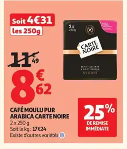 Auchan Supermarché CARTE NOIRE Café moulu pur arabica offre