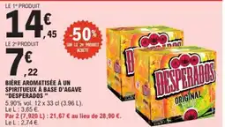 E.Leclerc Express DESPERADOS Bière aromatisée à un spiritueux à base d'agave offre
