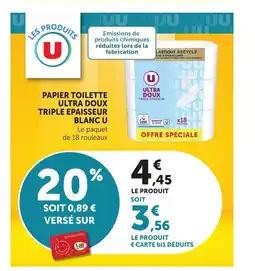 Bi1 U Papier toilette ultra doux triple epaisseur blanc offre