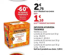 Bi1 TWININGS Infusion ayurveda offre