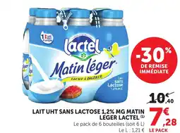 Bi1 LACTEL Lait uht sans lactose 1,2% mg matin leger offre