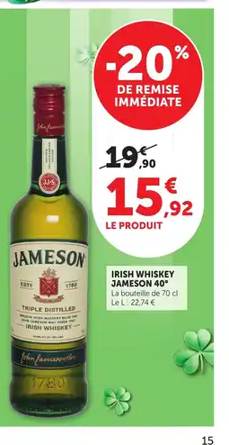 Bi1 JAMESON 40° Irish whiskey offre