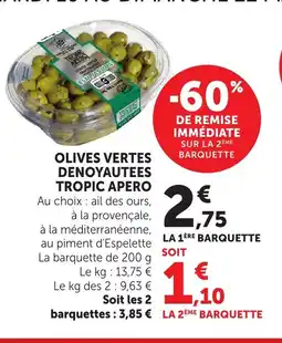 Bi1 TROPIC APERO Olives vertes denoyautees offre