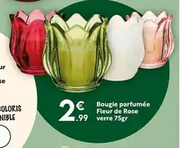 Maxi Bazar Bougie parfumée Fleur de Rose verre offre