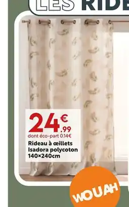 Maxi Bazar Rideau à œillets Isadora polycoton offre