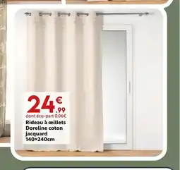 Maxi Bazar Rideau à ceillets Doreline coton jacquard offre