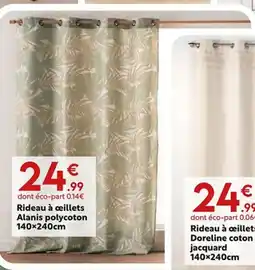 Maxi Bazar Rideau à œillets Alanis polycoton offre