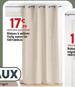 Maxi Bazar Rideau à œillets Twily coton lin offre