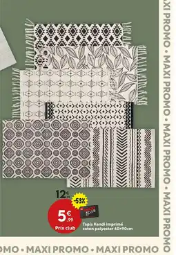 Maxi Bazar Tapis Kendi imprimé club coton polyester offre