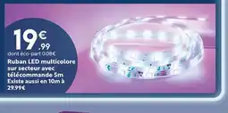 Maxi Bazar Ruban LED multicolore sur secteur avec télécommande offre