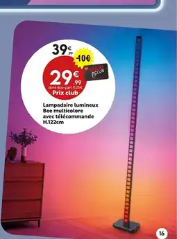 Maxi Bazar Lampadaire lumineux Bee multicolore avec télécommande offre
