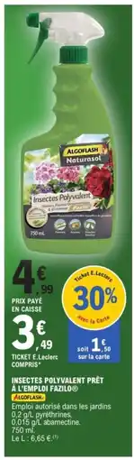 E.Leclerc ALGOFLASH Insectes polyvalent prêt à l'emploi fazilo offre