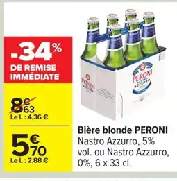 Carrefour PERONI Bière blonde offre