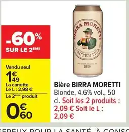 Carrefour BIRRA MORETTI Bière offre