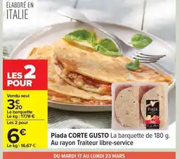 Carrefour CORTE GUSTO Piada offre