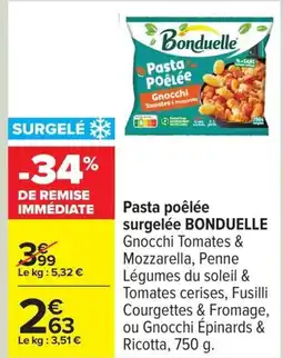 Carrefour BONDUELLE Pasta poêlée surgelée offre