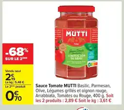 Carrefour MUTTI Sauce Tomate offre