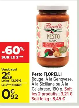 Carrefour FLORELLI Pesto offre