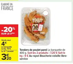 Carrefour Tenders de poulet pané offre