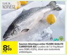Carrefour FILIERE QUALITE CARREFOUR ASC Saumon Atlantique entier offre