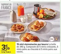 Carrefour 15 mini viennoiseries pur beurre offre