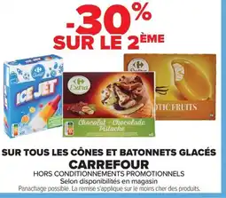 Carrefour CARREFOUR Sur tous les cônes et batonnets glacés offre