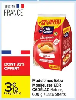 Carrefour KER CADÉLAC Madeleines Extra Moelleuses offre