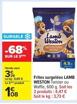 Carrefour LAMB WESTON Frites surgelées offre