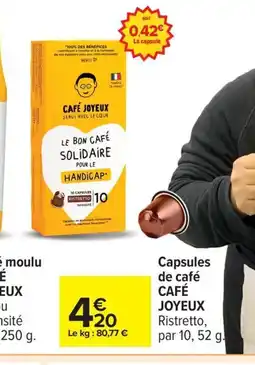 Carrefour CAFÉ JOYEUX Capsules de café offre