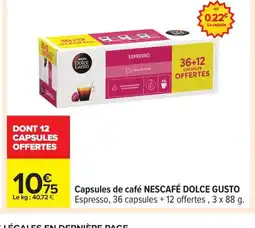 Carrefour NESCAFÉ DOLCE GUSTO Capsules de café offre