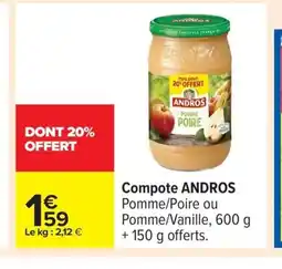 Carrefour ANDROS Compote offre