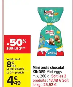 Carrefour KINDER Mini œufs chocolat offre