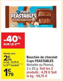 Carrefour FEASTABLES Bouchée de chocolat Cup offre