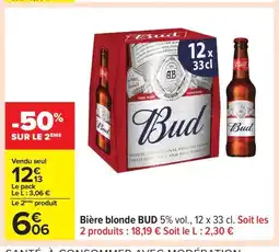 Carrefour BUD Bière blonde offre
