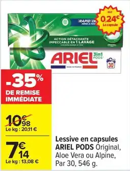 Carrefour ARIEL PODS Lessive en capsules offre