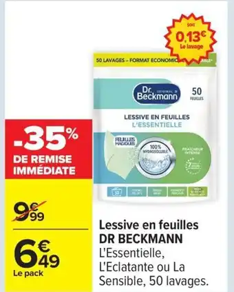 Carrefour DR BECKMANN Lessive en feuilles offre