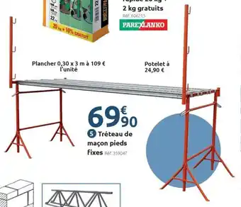 Mr Bricolage Tréteau de maçon pieds fixes offre
