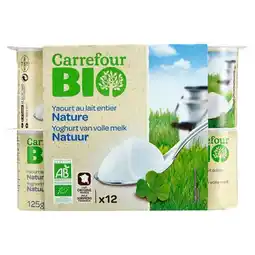 Carrefour Market Carrefour bio yaourt au lait entier nature offre